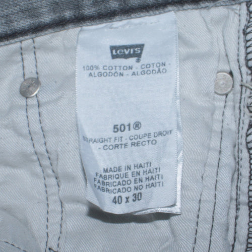 Levi's 501 Men's Grey 40x30 Straight Fit Denim Jeans