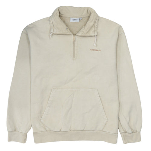 Carhartt WIP Beige High Neck 1/4 Zip Men's Small Sweatshirt