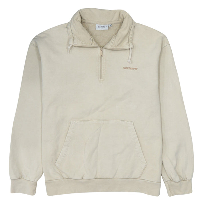 Carhartt WIP Beige High Neck 1/4 Zip Men's Small Sweatshirt