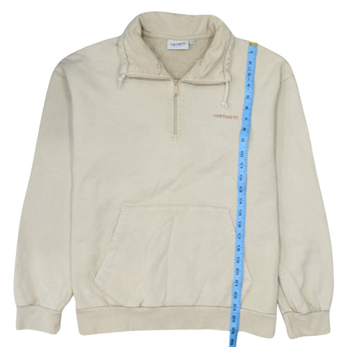Carhartt WIP Beige High Neck 1/4 Zip Men's Small Sweatshirt