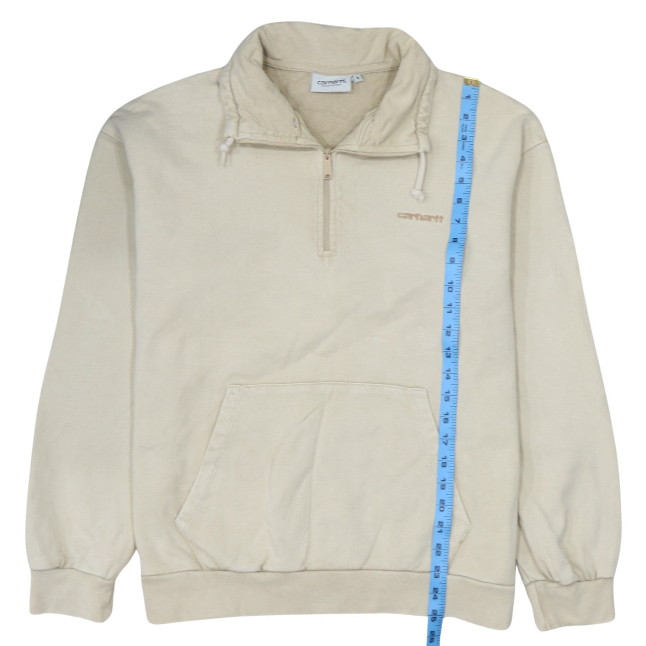Carhartt WIP Beige High Neck 1/4 Zip Men's Small Sweatshirt