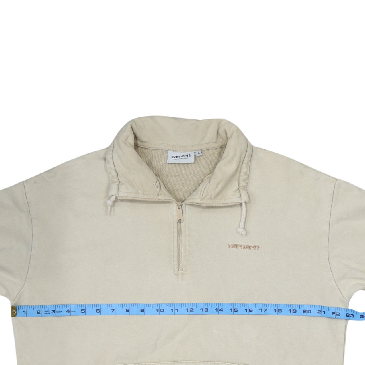Carhartt WIP Beige High Neck 1/4 Zip Men's Small Sweatshirt