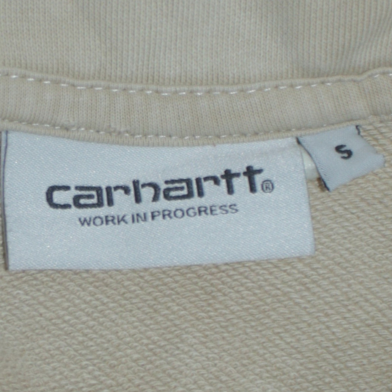 Carhartt WIP Beige High Neck 1/4 Zip Men's Small Sweatshirt