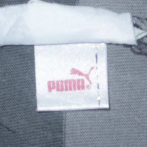 Puma Men's Grey Striped Short Sleeve Polo Shirt Size L