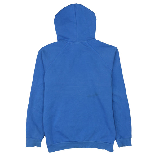 Adidas Men Blue Pullover Hoodie Small Logo Fleece Sportswear
