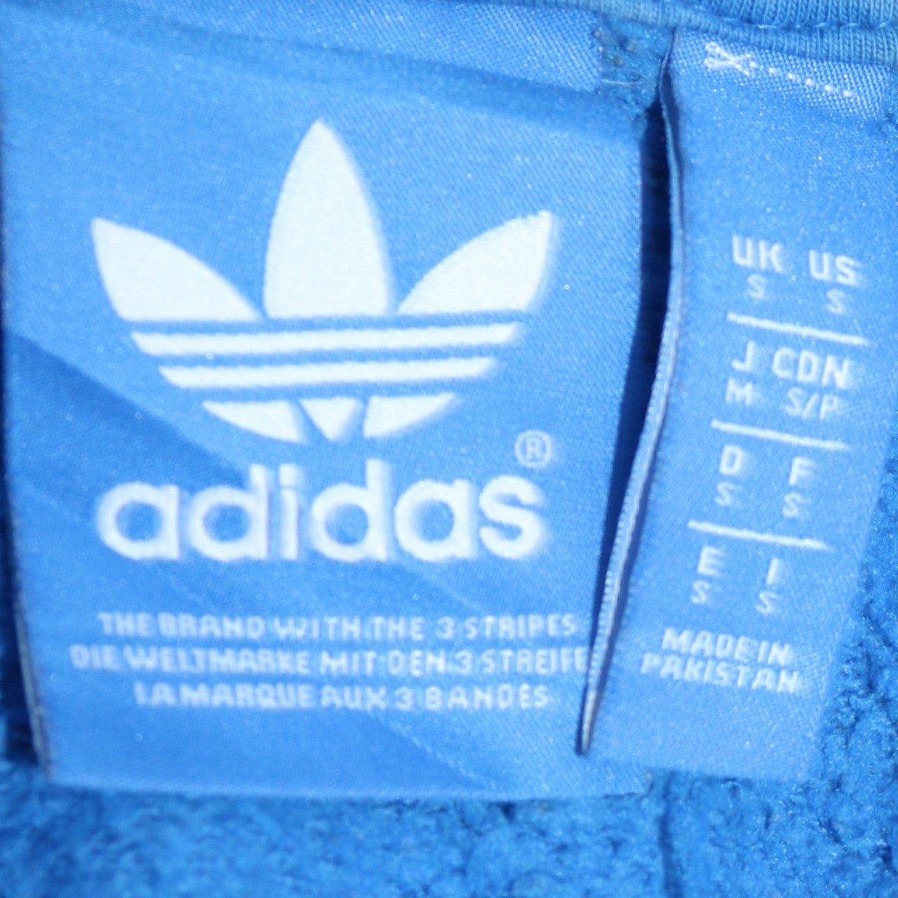 Adidas Men Blue Pullover Hoodie Small Logo Fleece Sportswear