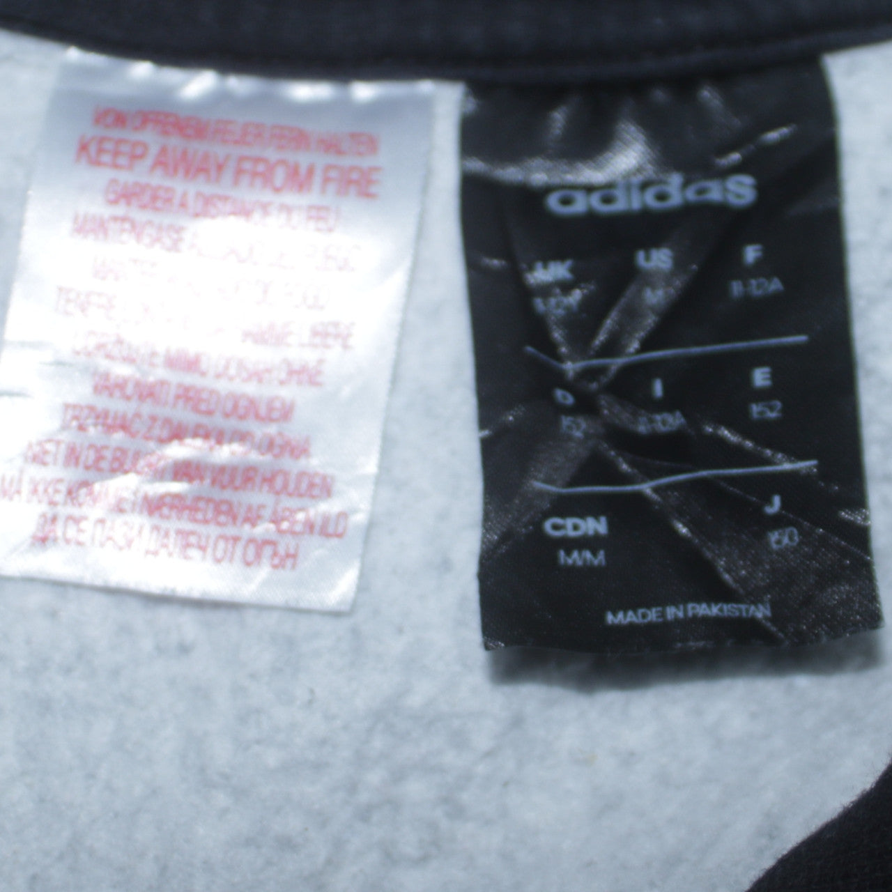Adidas Boys Grey Black Full Zip Hoodie Size 152cm Cotton Blend Sportswear