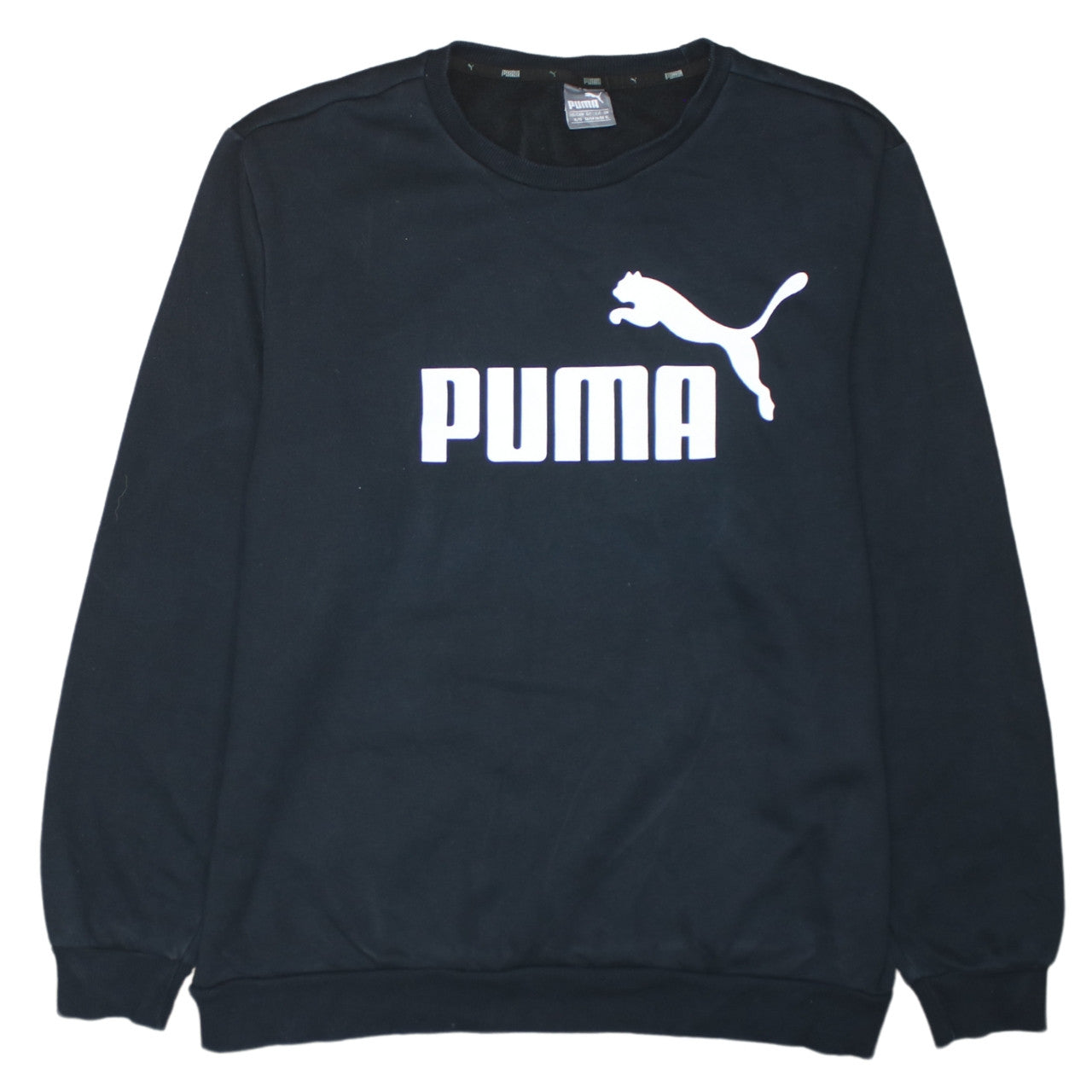 Puma Men’s Black XL Crew Neck Logo Pullover Sweatshirt