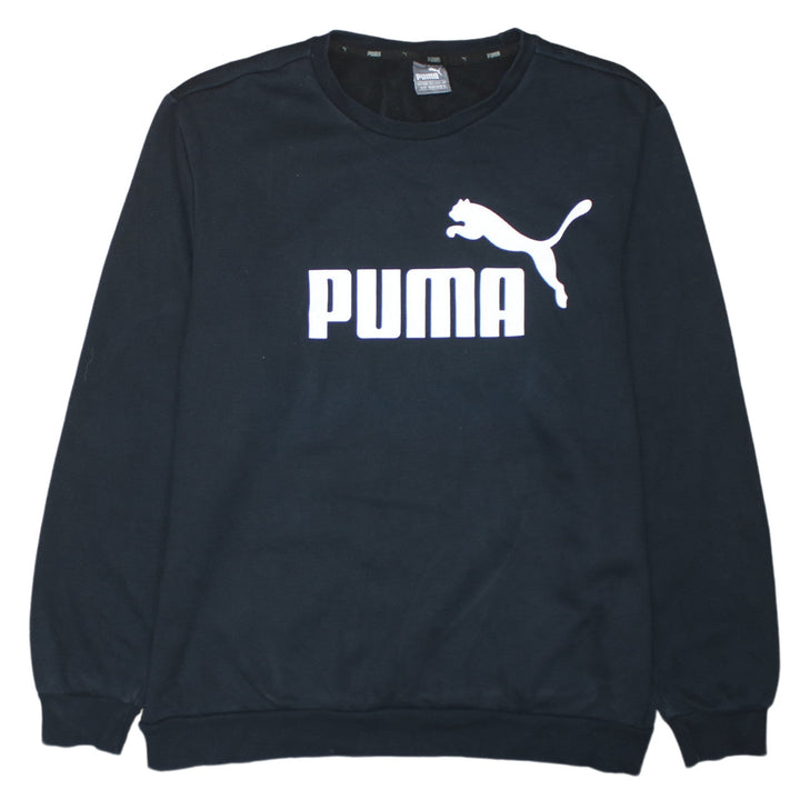 Puma Men’s Black XL Crew Neck Logo Pullover Sweatshirt