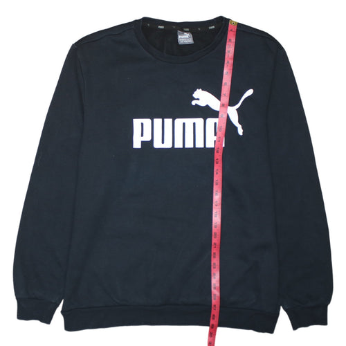 Puma Men’s Black XL Crew Neck Logo Pullover Sweatshirt