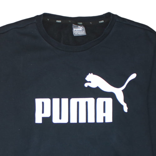 Puma Men’s Black XL Crew Neck Logo Pullover Sweatshirt