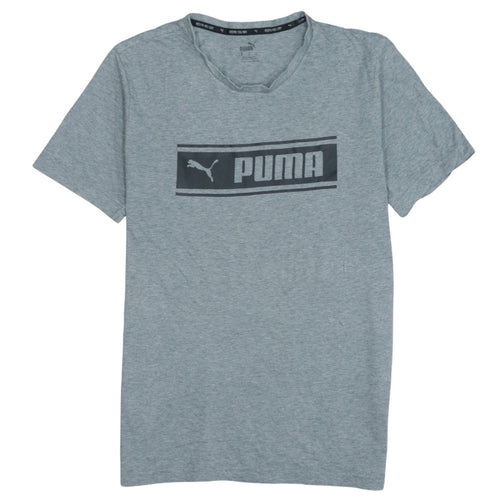 Puma Men's Grey Graphic Logo Regular Fit T-Shirt Size M