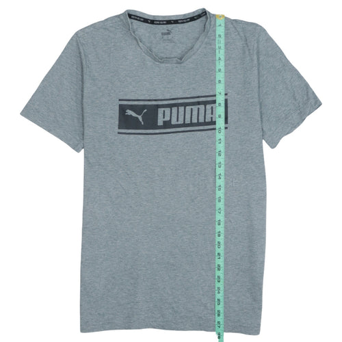 Puma Men's Grey Graphic Logo Regular Fit T-Shirt Size M