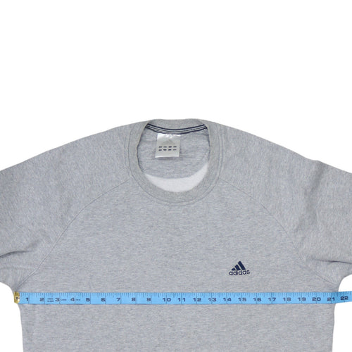 Adidas Mens Grey Crew Neck Pullover Sweatshirt Size L