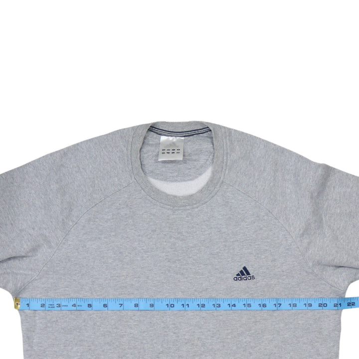 Adidas Mens Grey Crew Neck Pullover Sweatshirt Size L