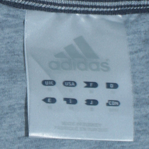 Adidas Mens Grey Crew Neck Pullover Sweatshirt Size L
