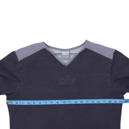Nike Womens Purple Long Sleeve V-Neck Pullover Sweatshirt Size M