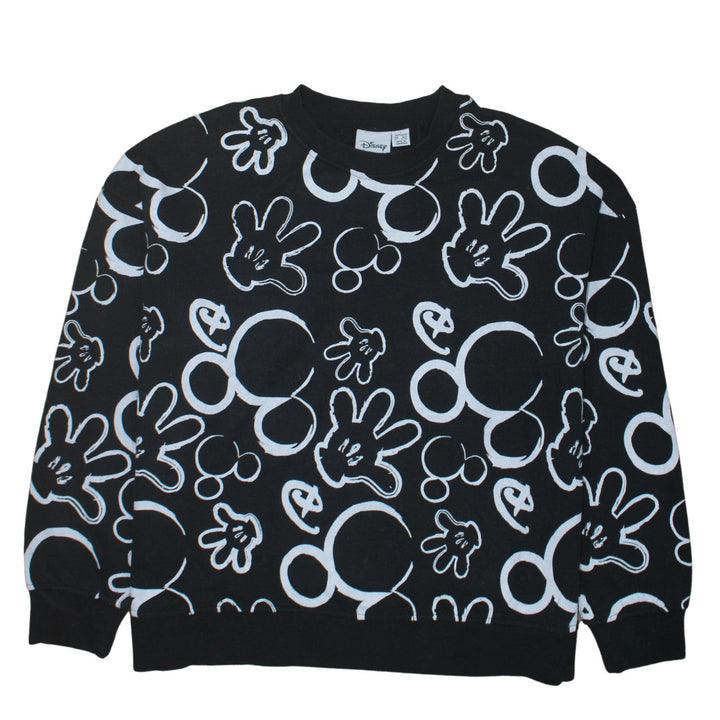 Disney Women’s Black Mickey Print Pullover Sweatshirt Size L
