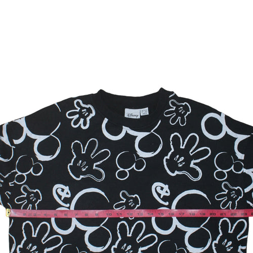 Disney Women’s Black Mickey Print Pullover Sweatshirt Size L