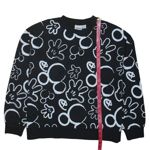 Disney Women’s Black Mickey Print Pullover Sweatshirt Size L