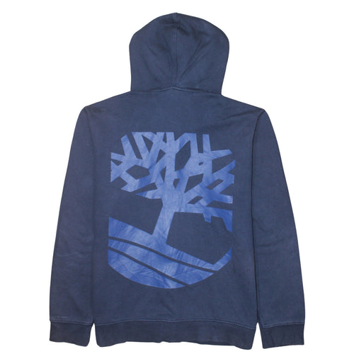 Timberland Men's Blue Full Zip Hoodie XL Logo Fleece Sweatshirt