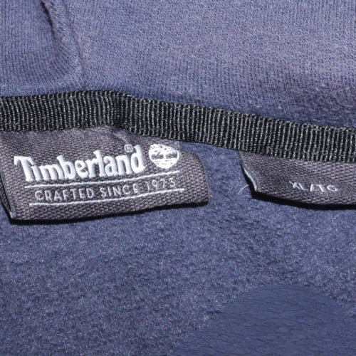 Timberland Men's Blue Full Zip Hoodie XL Logo Fleece Sweatshirt