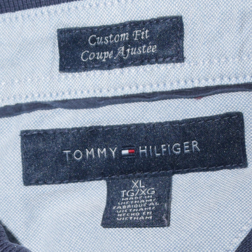 Tommy Hilfiger Men’s Blue Custom Fit Short Sleeve Polo Shirt XL