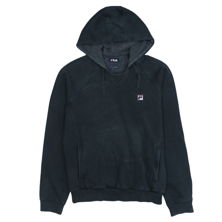 Fila Men’s Black Pullover Hoodie Small Logo Sportswear Fleece