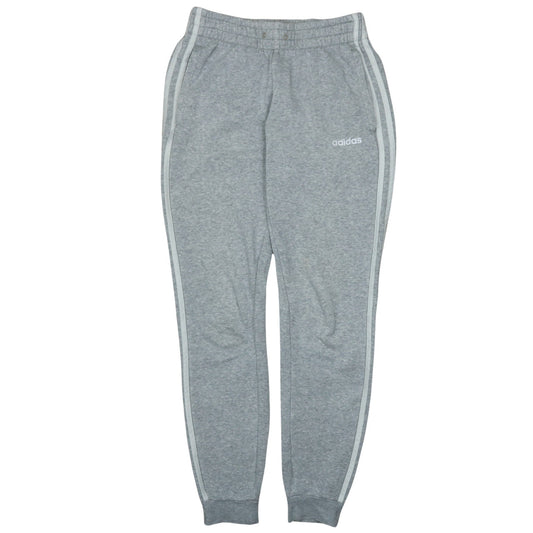 adidas Women's Grey XS Tapered Sweatpants with Logo Stripes