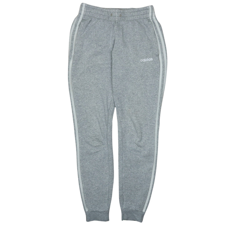 adidas Women's Grey XS Tapered Sweatpants with Logo Stripes