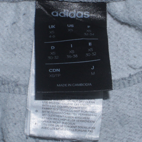 adidas Women's Grey XS Tapered Sweatpants with Logo Stripes