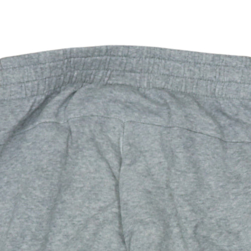 adidas Women's Grey XS Tapered Sweatpants with Logo Stripes