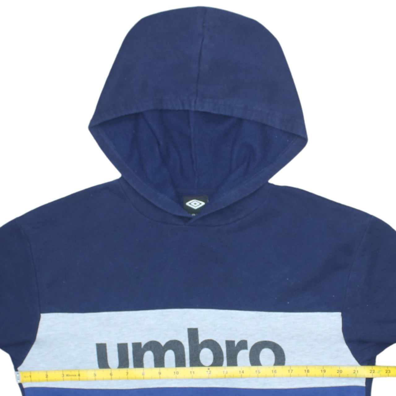 Umbro Men’s Blue Pullover Hoodie L Sports Logo Fleece Sweatshirt