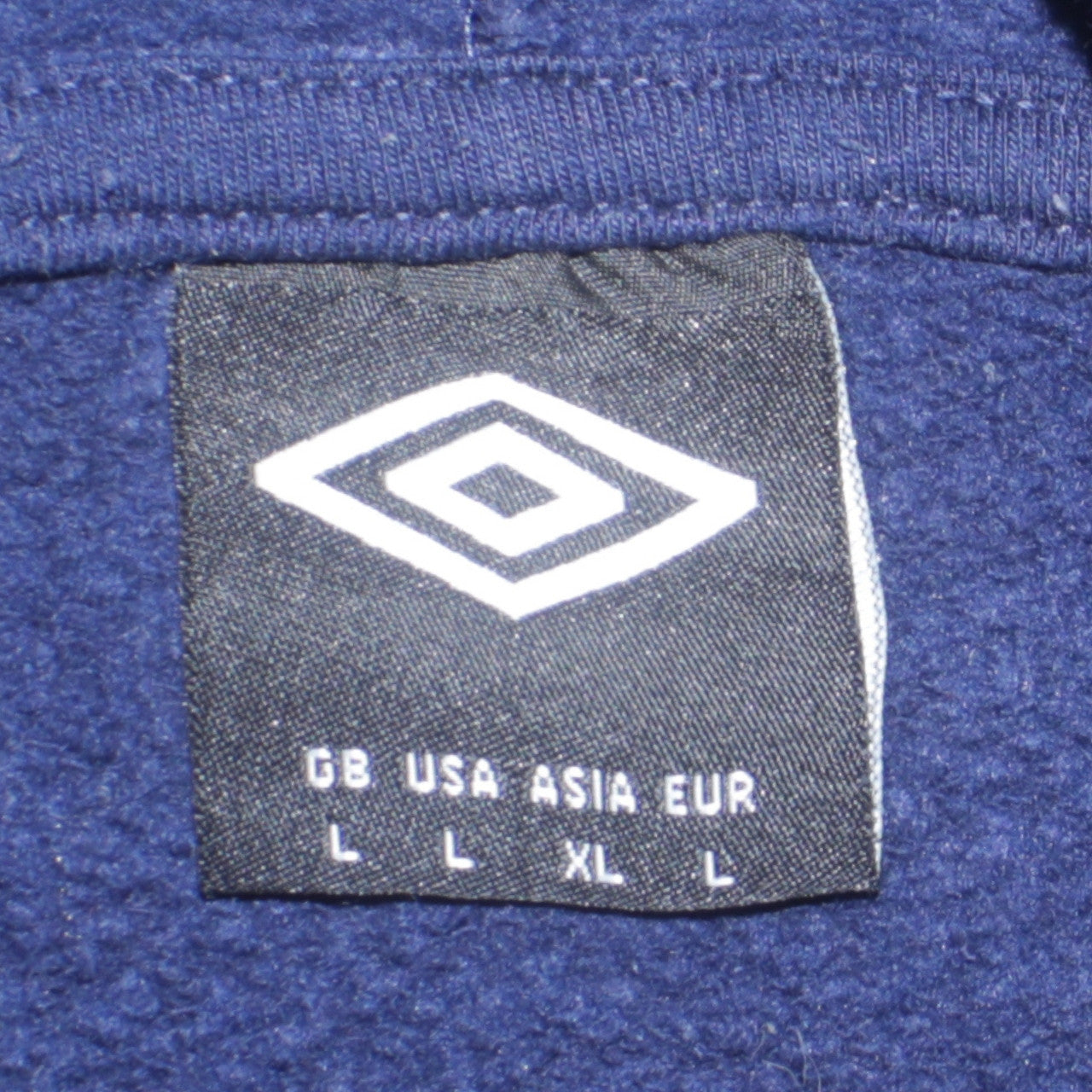 Umbro Men’s Blue Pullover Hoodie L Sports Logo Fleece Sweatshirt