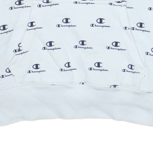 Champion Women's White Logo Print Pullover Hoodie Size S