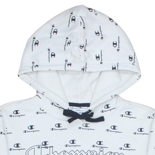 Champion Women's White Logo Print Pullover Hoodie Size S