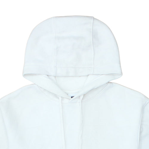 Nike Men's White Pullover Hoodie Small Logo Graphic Fleece