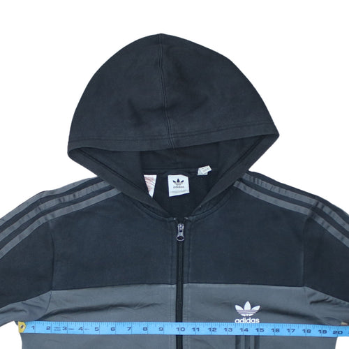 Adidas Boys Black Full Zip Hoodie XL 15-16 Years Hooded Sweatshirt