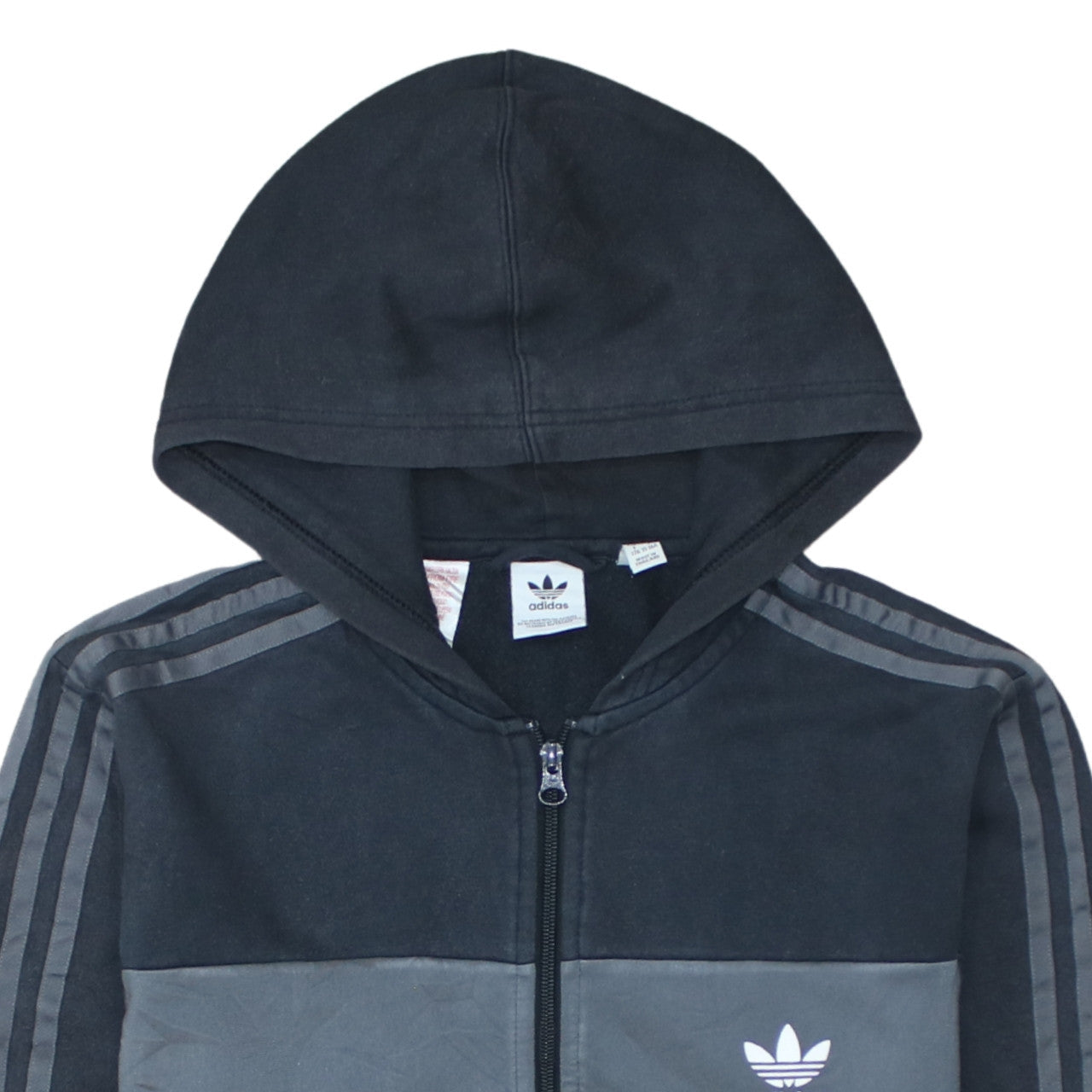 Adidas Boys Black Full Zip Hoodie XL 15-16 Years Hooded Sweatshirt