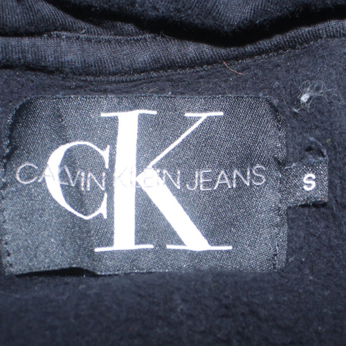 Calvin Klein Jeans Mens Black Small Pullover Logo Hoodie