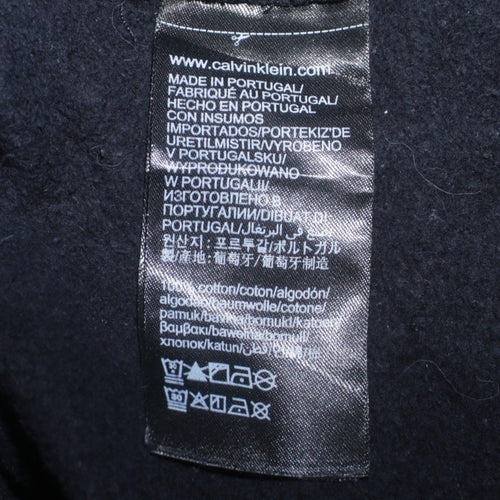 Calvin Klein Jeans Mens Black Small Pullover Logo Hoodie
