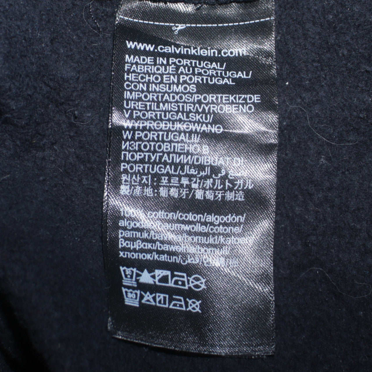 Calvin Klein Jeans Mens Black Small Pullover Logo Hoodie