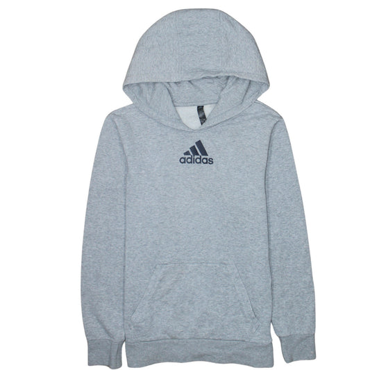 Adidas Men’s Grey Pullover Hoodie Size S Sports Logo Sweatshirt
