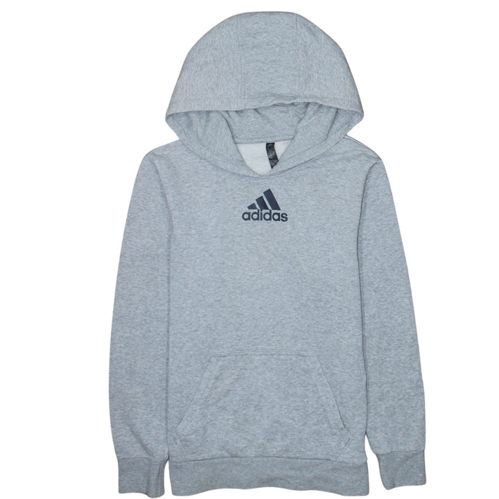 Adidas Men’s Grey Pullover Hoodie Size S Sports Logo Sweatshirt
