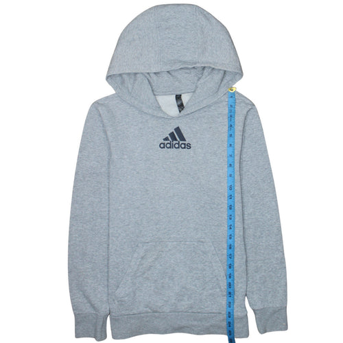 Adidas Men’s Grey Pullover Hoodie Size S Sports Logo Sweatshirt