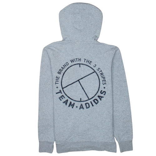 Adidas Men’s Grey Pullover Hoodie Size S Sports Logo Sweatshirt