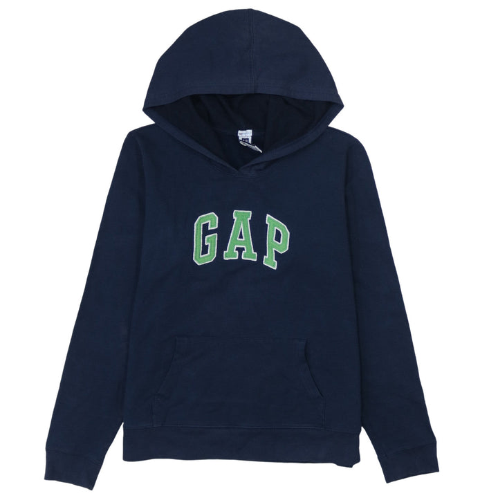 GAP Women's Navy Blue Pullover Hoodie L Logo Sweatshirt Casual