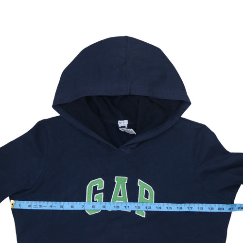 GAP Women's Navy Blue Pullover Hoodie L Logo Sweatshirt Casual