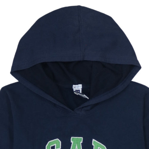GAP Women's Navy Blue Pullover Hoodie L Logo Sweatshirt Casual