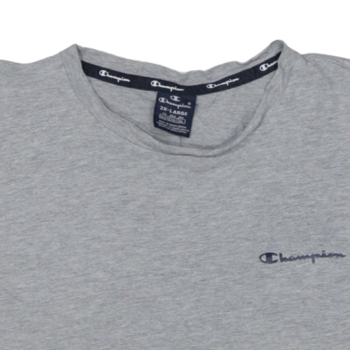 Champion Men's Grey 2XL Crew Neck Short Sleeve Cotton T-Shirt